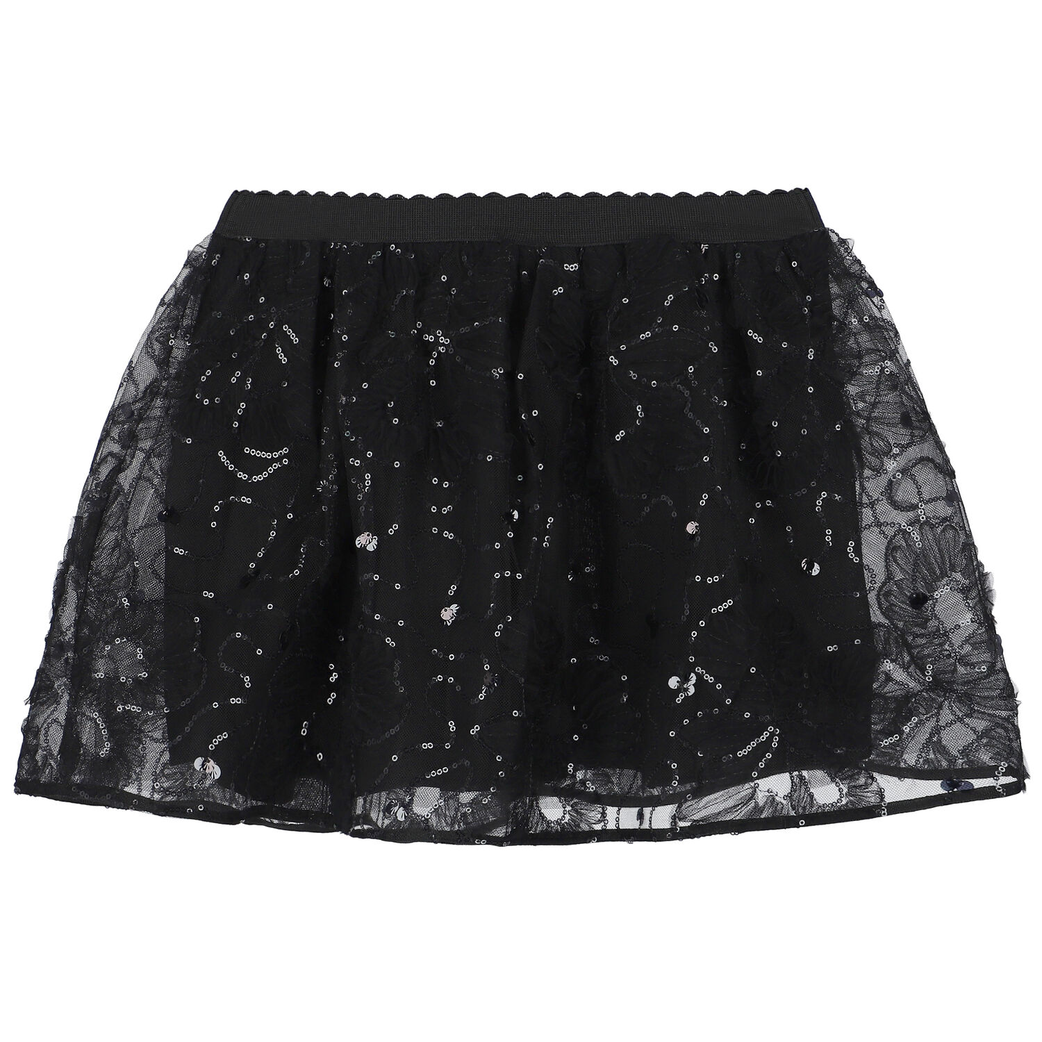 Girls Black Tulle Skirt, 3, hi-res image number null